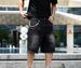 2026 Men's Denim Shorts Style Exclusive Hot Fix Rhinestone Frayed Hem Five Point Mid Length Trousers Riding Breeches Summer_mkmklike.com