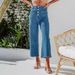 Retro High-Waisted Wide-Leg Women's Jeans Single-Breasted Loose Straight Leg_mkmklike.com