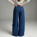 K New Retro Pants With Lace Up Decoration, Loose And Lazy Wide Leg Straight Leg Women's Jeans_mkmklike.com