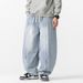 Spring And Summer New Large Size Retro Harlan Wide-leg Pants Casual Scimitar Washed Jeans_mkmklike.com