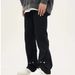 Men's Clothing High street design buttoned flared denim trousers spring niche hip hop straight slim men's trousers_mkmklike.com
