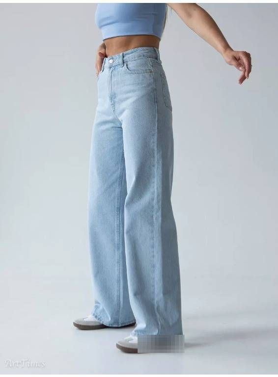 Women's Casual High-Waisted Stretch Denim Jeans - Comfortable Loose Fit For Everyday Wear (Light Blue, Sizes 25-32)_mkmklike.com