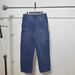 Vintage Workwear Denim Pants For Men & Women - Heavyweight Double-Knee Washed Jeans With Cleanfit Straight Leg Design_mkmklike.com