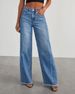 Women's Clothing Loose Wide Leg Side Seam Stitching Frayed Hem Jeans_mkmklike.com