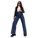 Classic Straight-Leg Women's Jeans – Premium Cotton Denim, Comfort Fit, Dark Blue (Sizes 25-32)_mkmklike.com