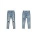 Men's Clothing Distressed Denim Jeans With Zip Ankle Detail - Vintage Washed High Street Style For Men & Women (Light Blue, S-XXXL)_mkmklike.com