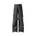 Men's Style Pleated Cargo Jeans Unique Design Versatile Curved Blade Loose Fit Retro Slimming Wide Leg Trousers_mkmklike.com