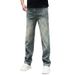 Men's Clothing Trendy All Over Print Loose Fitting Wide Leg Jeans Fashionable Comfortable Casual Straight Leg Pants American High Street Versatile_mkmklike.com