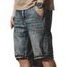 Men's Clothing Summer Thin Straight Denim Shorts Casual Ripped Five Point Trendy Loose Fit Pants_mkmklike.com