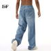 JEANS | 2024 Summer New Product, Thin Tencel American Light Blue Straight Tube Loose Jeans, Simple And Versatile_mkmklike.com