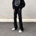 American High Street Vibe Style Casual Buttoned Jeans For Men With Zipper Slit Design Loose Straight Floor-Length Pants_mkmklike.com