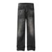 Distressed Washed Loose Jeans With Water Ripple Splash Ink Design Wide-Leg Straight Pants For Men Trendy_mkmklike.com