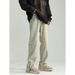 Nordmann Yellow Mud Color Jeans Men Design Sense Zipper Split Autumn Winter American High Street Hiphop Straight Casual Pants_mkmklike.com