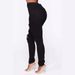 New Black And White Stretch Ripped Jeans Women's Small Leg Pants_mkmklike.com
