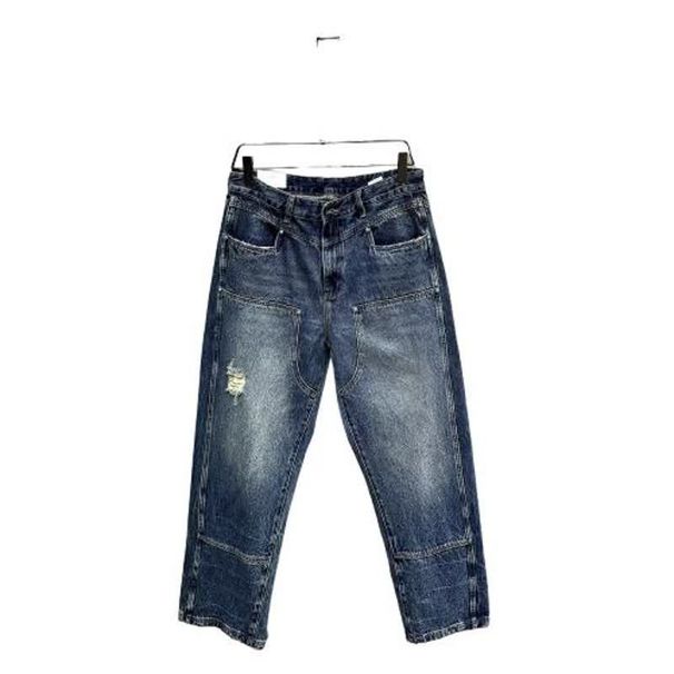 Men's Clothing 2025 Spring New Style Street Heavy Washed Ripped Jeans Men's Design Collection Bright Line Stitching Bag Pants_mkmklike.com