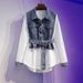 Women's Spring New Slimming Fashionable Age-reducing Shirts And Street Jeans_mkmklike.com