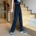 2025 High Street Women's Black Casual Jeans, Loose Wide-Leg Trendy Hong Kong Style Straight-Leg Dad Pants_mkmklike.com
