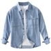 Retro Denim Long Sleeved Shirt, Men's Casual Versatile Artistic Loose Top Jacket_mkmklike.com