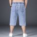 Loose Plus Denim Shorts Large Size Cropped Men's Trendy Versatile Summer Mid-Length Pants_mkmklike.com