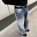 King Of The Denim Series 05 – Vintage Washed Distressed Baggy Jeans With Slight Flare & Cleanfit A-Line Silhouette_mkmklike.com