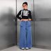 New Style Women's Jeans With Ruffled Hem, Straight Leg_mkmklike.com