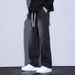 Men's Classic Straight Leg Jeans Black Distressed Denim Pants Relaxed Fit Casual Daily Wear Polyester_mkmklike.com