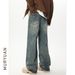 Men's Clothing Washed Jeans Men's Autumn Straight Floor Mopping Pants_mkmklike.com