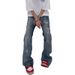 Men's Clothing High Street European And American English Embroidery Ripped Retro Jeans Trousers Men's Knife Cut Pants_mkmklike.com