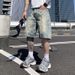 Men's Clothing High Street Plaid Denim Shorts Trend Retro Loose Straight Jacquard Five Point Pants_mkmklike.com