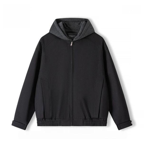Autumn Wintr Patchwork Dsign Comfortabl Fak Two-Pic Hoodd Fashionabl Warm Jackt Thicknd Flc Mn's_mkmklike.com