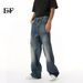 EF JEANS | 2025 Spring New American Retro Washed Wide Leg Straight Men's And Women's Loose Jeans_mkmklike.com