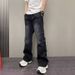 Men's Relaxed Fit Washed Denim Pants – Streetwear, Comfortable & Stylish (S-3XL, Blue & Black)_mkmklike.com