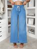 Customized Summer Stretch Denim Straight Leg Pants Women's Wide Leg Pants_mkmklike.com
