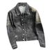 Loom European And American Style Men's Trendy Retro Embroidered Black Denim Jacket Top 206858P205_mkmklike.com