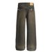 Punk Wasteland Vintage Dirty Jeans Niche Loose Button Design Distressed Washed Straight Long Pants For Men_mkmklike.com