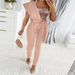 Women Fashionable patchwork single shoulder sequin party jumpsuit_mkmklike.com