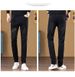 2023 Winter New Street Men's Black Jeans Fashion Printed Trendy Slim Fit Mid-Waist Pants For Men_mkmklike.com