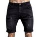 Men's Slim Fit Denim Shorts Classic American Style Stretch Cotton Casual Streetwear Mid-Length Shorts_mkmklike.com