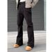 "Unisex Black Flared Jeans – Retro High Street Clean Fit With Stretch (S-XXL, Black & Beige)"_mkmklike.com