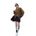 Vintage Suede For Women Spring And Autumn 2025 New High-end Small Size Turn-down Collar Loose Casual Jacket Top_mkmklike.com