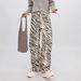 Cleanfit Design Striped Color Blocked Zebra Print Jeans Casual Straight Pants for Men And Women mid Waist Blue Long Jeans_mkmklike.com