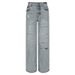 Men's Clothing Fashion All Match Loose Straight Jeans Men's Ripped Straight Pants_mkmklike.com