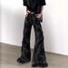 Unisex High-Waisted Slim Fit Flared Jeans Spring/Autumn Style Frayed Hem Flared Horse Hoof Pants_mkmklike.com