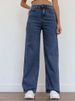 Women's High Waist Straight Leg Jeans - Washed Denim Casual Trousers For 2025 Spring Collection_mkmklike.com
