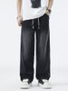 Classic Side-Stripe Jeans For Men - Washed Straight-Leg Fleece-Lined Winter Pants (Retro Wide-Leg Cotton Denim)_mkmklike.com
