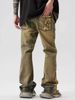 Men's Slim Fit Straight Leg Jeans Retro American Style Washed Distressed High Street Autumn Winter Slightly Flared Trousers_mkmklike.com