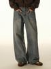 CATTEE Unisex High-Waisted Distressed Denim Jeans Reverse-Seam Streetwear with Raw Hem Blue M-XXL_mkmklike.com