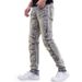 Men's Motorcycle Style Stretch Denim Jeans - Slim Fit Tapered Leg Casual Pants With Comfort Flex_mkmklike.com