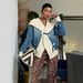 Women's Clothing Large Lapel Denim Jacket Knitted Patchwork Color Block Indigo Blue Workwear Streetwear Spring/Autumn Metal Buttons_mkmklike.com