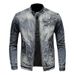 Loom 2024 High-End Men's Denim European And American Casual Retro Large Size Stand Collar Zipper Cycling Motorcycle Jacket_mkmklike.com